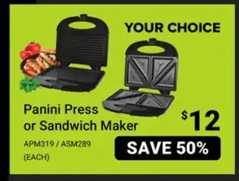 Visions Electronics Panini Press or Sandwich Maker offer