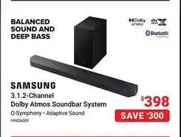 Visions Electronics Samsung 3.1.2-Channel Dolby Atmos Soundbar System offer