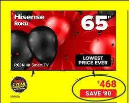 Visions Electronics Hisense 65 R63N 4K Smart TV offer