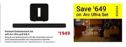 Visions Electronics Sonos Premium Entertainment Set with Arc Ultra and Sub 4 offer
