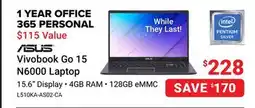 Visions Electronics Asus Vivobook Go 15 N6000 Laptop offer