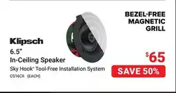 Visions Electronics Klipsch 6.5 In-Ceiling Speaker offer
