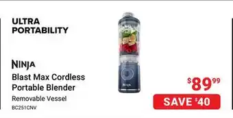 Visions Electronics Ninja Blast Max Cordless Portable Blender offer