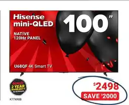 Visions Electronics Hisense U68QF 4K Smart TV offer