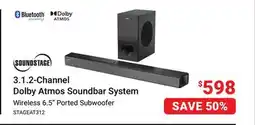 Visions Electronics Soundstage 3.1.2-Channel Dolby Atmos Soundbar System offer
