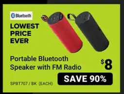 Visions Electronics Portable Bluetooth Speaker with FM Radio offer