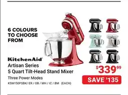 Visions Electronics KitchenAid Artisan Series 5 Quart Tilt-Head Stand Mixer offer