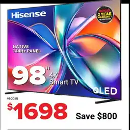 Visions Electronics Hisense NATIVE 144Hz PANEL R4K Smart TV offer