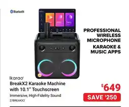 Visions Electronics BreakX2 Karaoke Machine with 10.1 Touchscreen offer