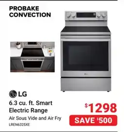 Visions Electronics LG 6.3 cu. ft. Smart Electric Range offer