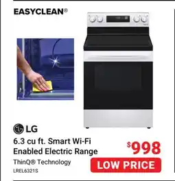 Visions Electronics 6.3 cu ft. Smart Wi-Fi Enabled Electric Range offer
