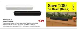 Visions Electronics Sonos Beam (Gen 2) Smart Soundbar offer