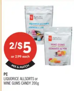 Shoppers Drug Mart PC LIQUORICE ALLSORTS or WINE GUMS CANDY offer