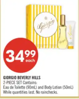 Shoppers Drug Mart GIORGIO BEVERLY HILLS 2-PIECE SET Contains: Eau de Toilette (90mL) and Body Lotion (50mL) offer