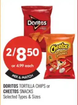 Shoppers Drug Mart DORITOS TORTILLA CHIPS or CHEETOS SNACKS offer