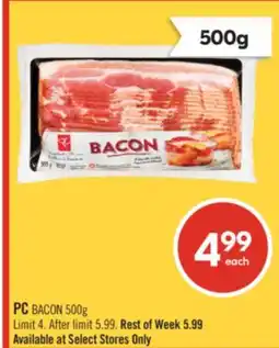 Shoppers Drug Mart PC BACON 500g offer