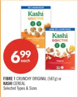 Shoppers Drug Mart FIBRE 1 CRUNCHY ORIGINAL (587g) or KASHI CEREAL offer