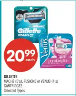 Shoppers Drug Mart GILLETTE MACH3 (5's), FUSION5 or VENUS (4's) CARTRIDGES offer