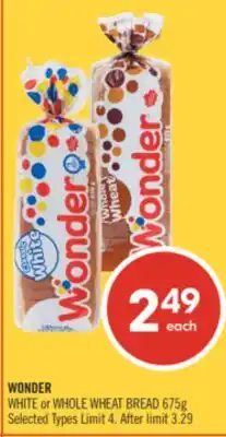 Shoppers Drug Mart WONDER WHITE or WHOLE WHEAT BREAD offer