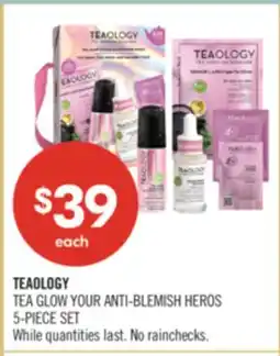 Shoppers Drug Mart TEAOLOGY TEA GLOW YOUR ANTI-BLEMISH HEROS 5-PIECE SET offer