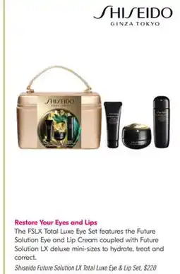 Shoppers Drug Mart Shiseido Future Solution LX Total Luxe Eye & Lip Set offer