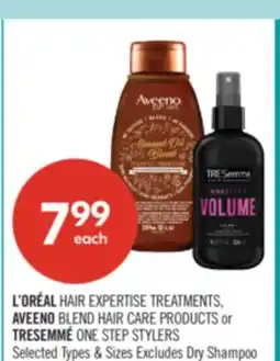 Shoppers Drug Mart L'ORÉAL HAIR EXPERTISE TREATMENTS, AVEENO BLEND HAIR CARE PRODUCTS or TRESEMMÉ ONE STEP STYLERS offer