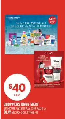 Shoppers Drug Mart SHOPPERS DRUG MART SKINCARE ESSENTIALS GIFT PACK or OLAY MICRO-SCULPTING KIT offer