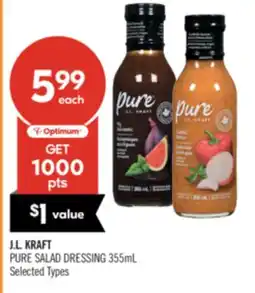 Shoppers Drug Mart J.L. KRAFT PURE SALAD DRESSING offer