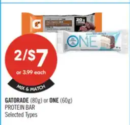 Shoppers Drug Mart GATORADE (80g) or ONE (60g) PROTEIN BAR offer
