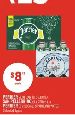 Shoppers Drug Mart PERRIER SLIM CAN (8 x 330mL), SAN PELLEGRINO (6 x 250mL) or PERRIER (6 x 500mL) SPARKLING WATER offer