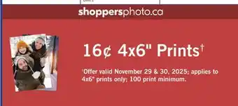 Shoppers Drug Mart 4x6 Prints† offer