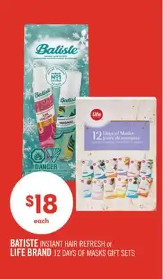 Shoppers Drug Mart BATISTE INSTANT HAIR REFRESH or LIFE BRAND 12 DAYS OF MASKS GIFT SETS offer