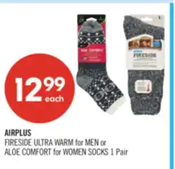 Shoppers Drug Mart AIRPLUS FIRESIDE ULTRA WARM for MEN or ALOE COMFORT for WOMEN SOCKS 1 Pair offer