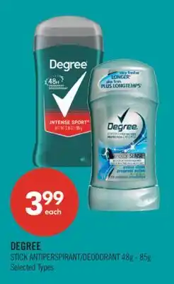 Shoppers Drug Mart DEGREE STICK ANTIPERSPIRANT/DEODORANT offer