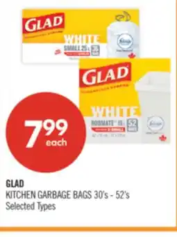 Shoppers Drug Mart GLAD KITCHEN GARBAGE BAGS 30's - 52's offer
