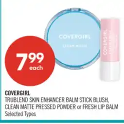 Shoppers Drug Mart COVERGIRL TRUBLEND SKIN ENHANCER BALM STICK BLUSH, CLEAN MATTE PRESSED POWDER or FRESH LIP BALM offer