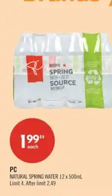 Shoppers Drug Mart PC NATURAL SPRING WATER offer