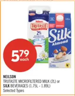 Shoppers Drug Mart NEILSON TRUTASTE MICROFILTERED MILK (2) or SILK BEVERAGES (1.75L-1.89L) offer