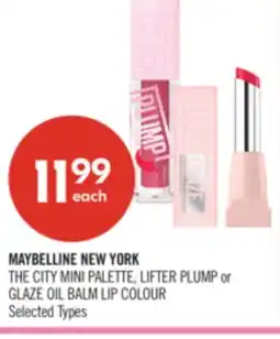 Shoppers Drug Mart MAYBELLINE NEW YORK THE CITY MINI PALETTE, LIFTER PLUMP or GLAZE OIL BALM LIP COLOUR offer
