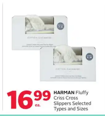 Rexall HARMAN Fluffy Criss Cross Slippers offer
