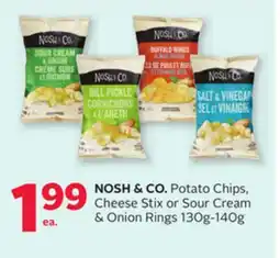 Rexall NOSH & CO. Potato Chips, Cheese Stix or Sour Cream & Onion Rings 130g-140g offer