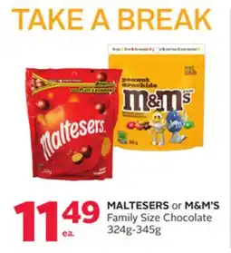 Rexall MALTESERS or M&M'S Family Size Chocolate offer