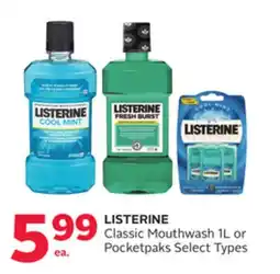 Rexall LISTERINE Classic Mouthwash 1L or Pocketpaks offer