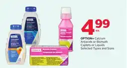 Rexall OPTION + Calcium Antacids or Bismuth Caplets or Liquids offer