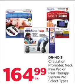 Rexall DR-HO'S Circulation Promoter, Neck Pain Pro or Pain Therapy System Pro offer