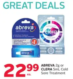 Rexall ABREVA 2g or CLERA 5mL Cold Sore Treatment offer