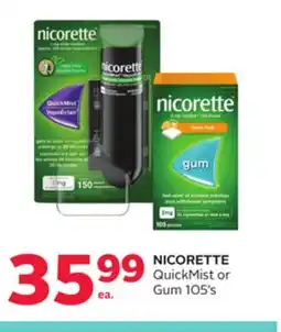 Rexall NICORETTE QuickMist or Gum offer