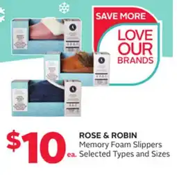Rexall ROSE & ROBIN Memory Foam Slippers offer