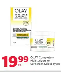 Rexall OLAY Complete + Moisturizers or Sunscreen offer
