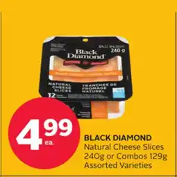 Rexall BLACK DIAMOND Natural Cheese Slices 240g or Combos 129g offer